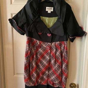 An Ren New York Short Sleeve Tartan Plaid Jacket M